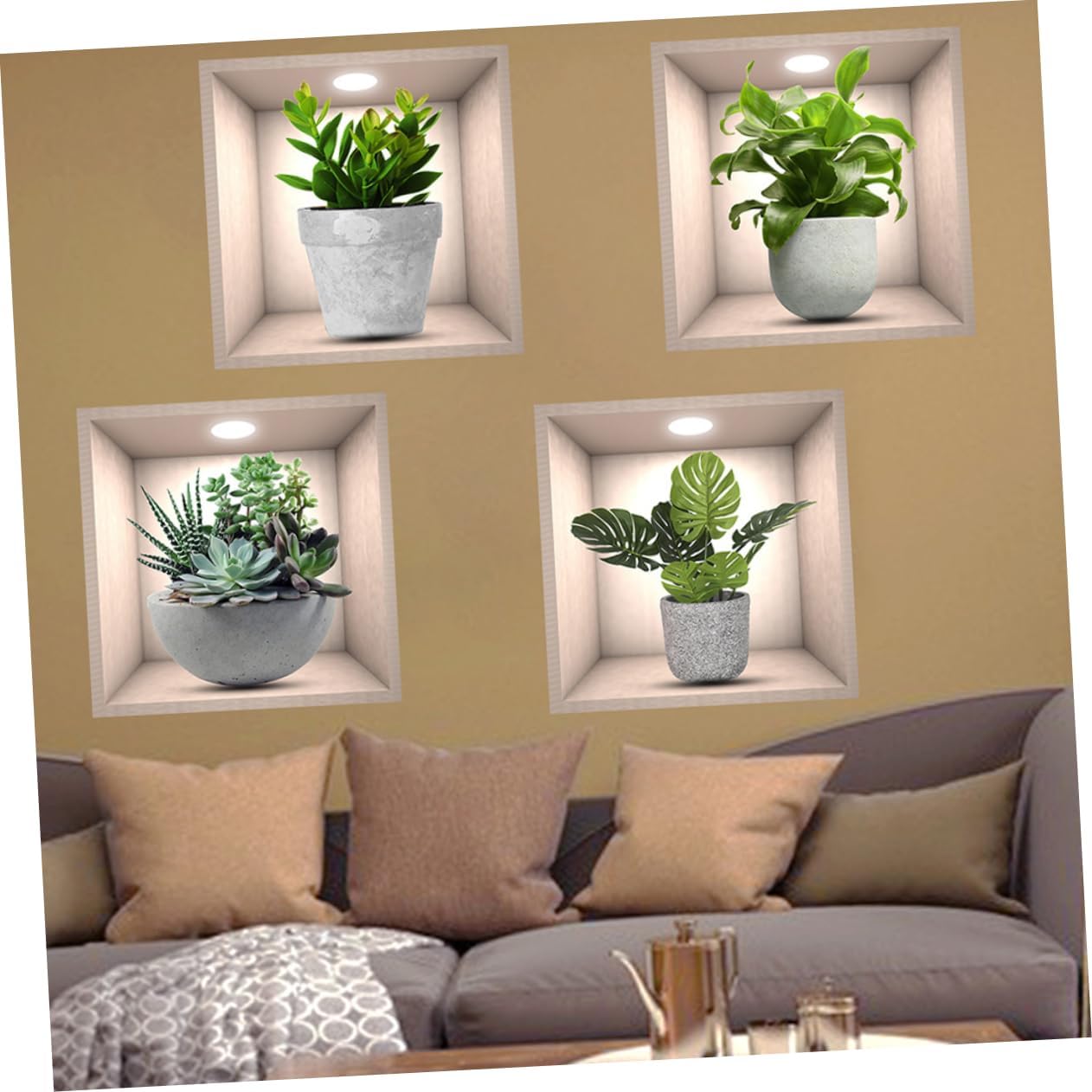 Retro Self-Adhesive Flower Potted 3D Wall Stickers