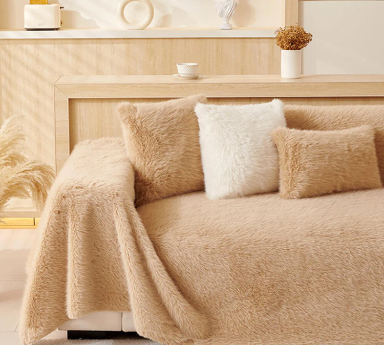 Luxury Skin-Friendly Faux Fur Couch Cover